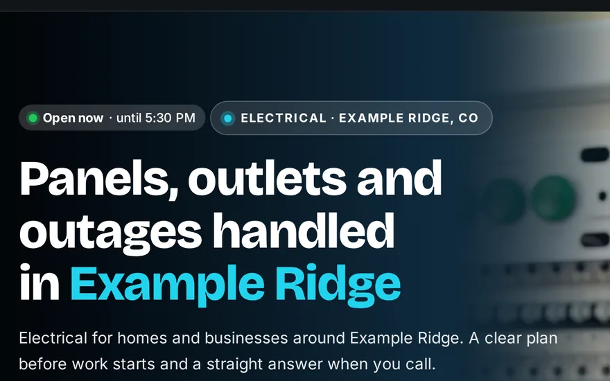 Sample electrical site: dark and sharp.